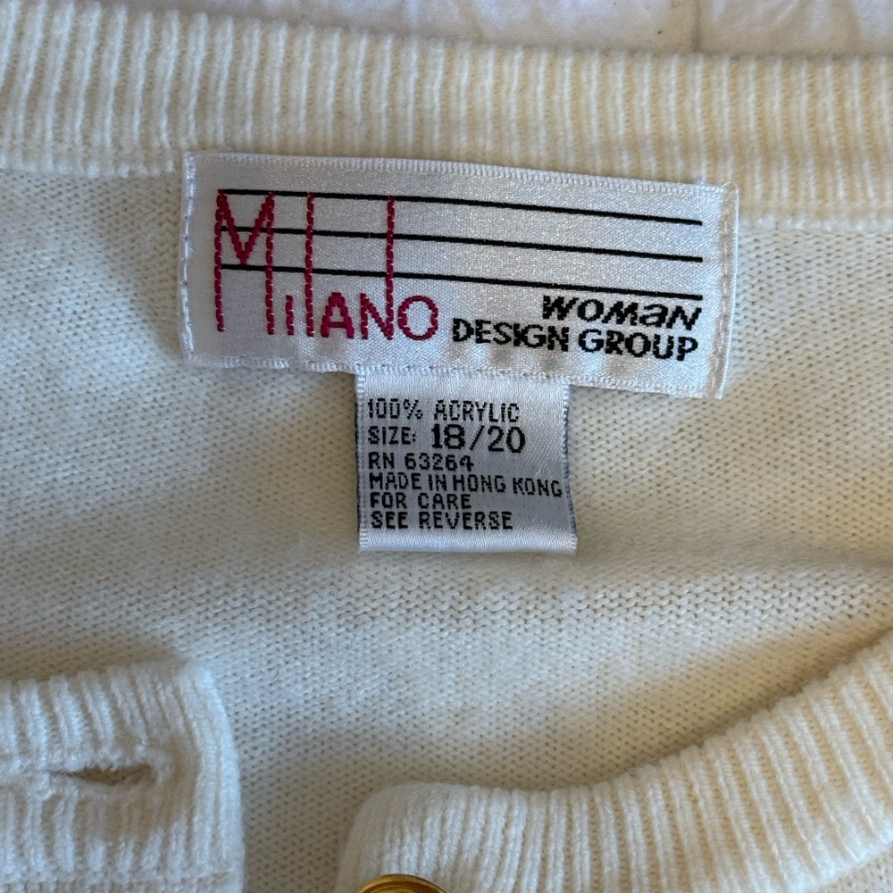 Milano Cream Cardigan with Gold Buttons – Size 18/20 - Picture 3 of 8